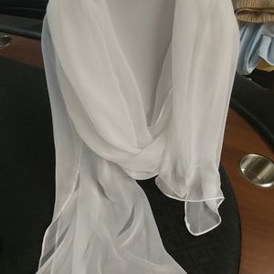 HZ White Sheer Scarf